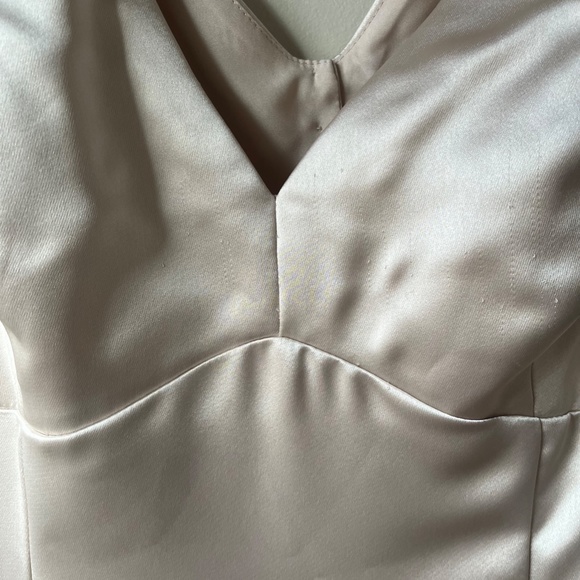 Amsale Tiana Long Evening Bridesmaids Dress in Champagne, Size 10 - Picture 5 of 8